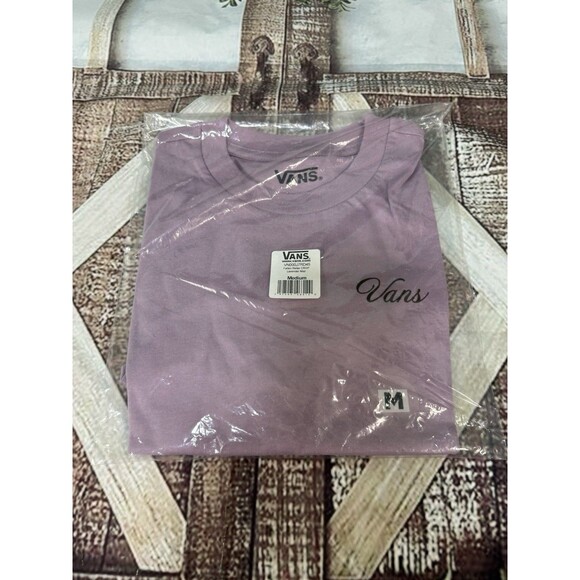 Vans Women's Crop Top T-Shirt Lavender Casual Logo Tee Size Medium Fairycore - Picture 10 of 12
